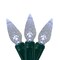 Hofert 70 Pure White LED Faceted C6 Twinkling Christmas Lights - 23.5 ft Green Wire